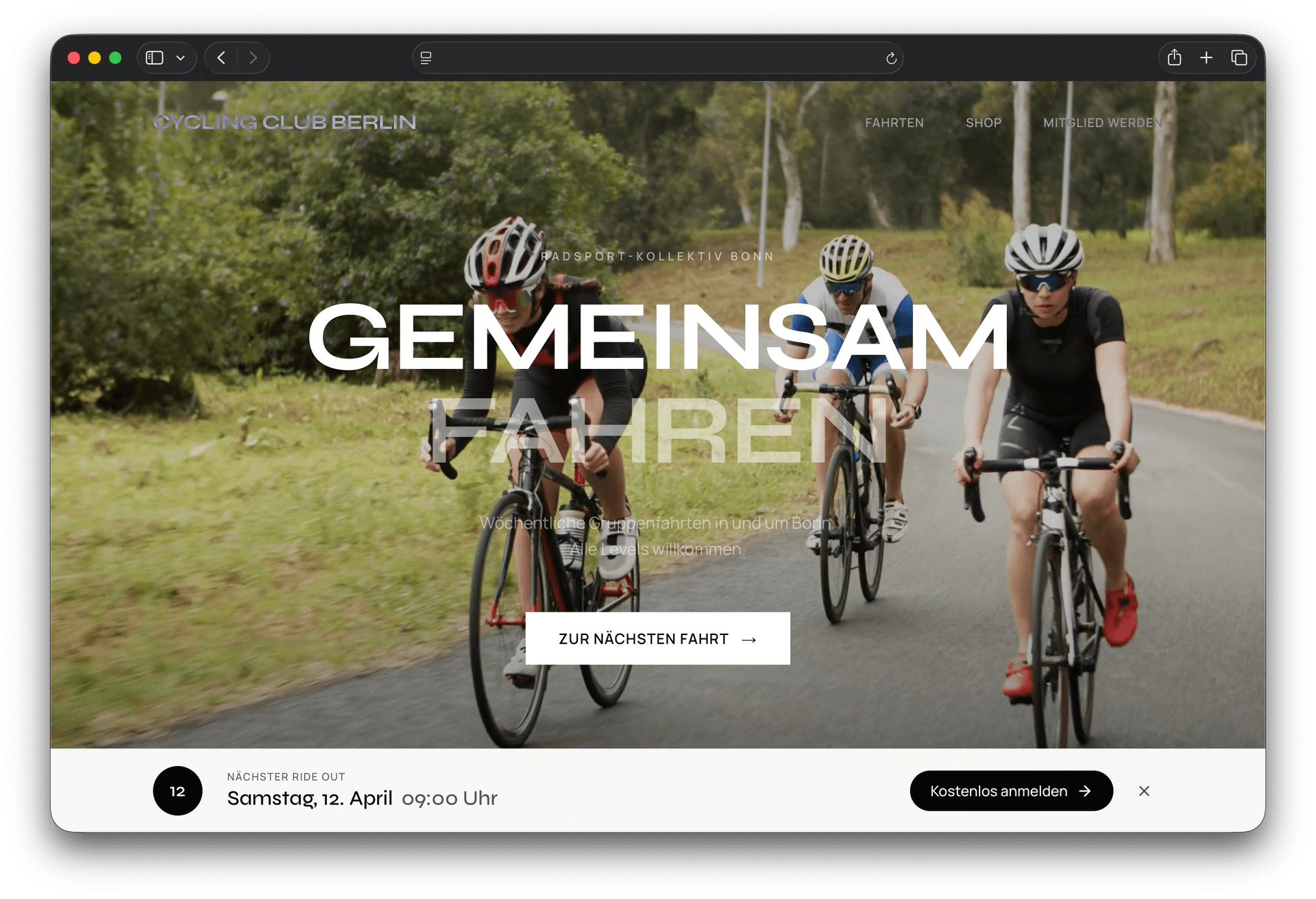 Website-Projekt: Cycling Club