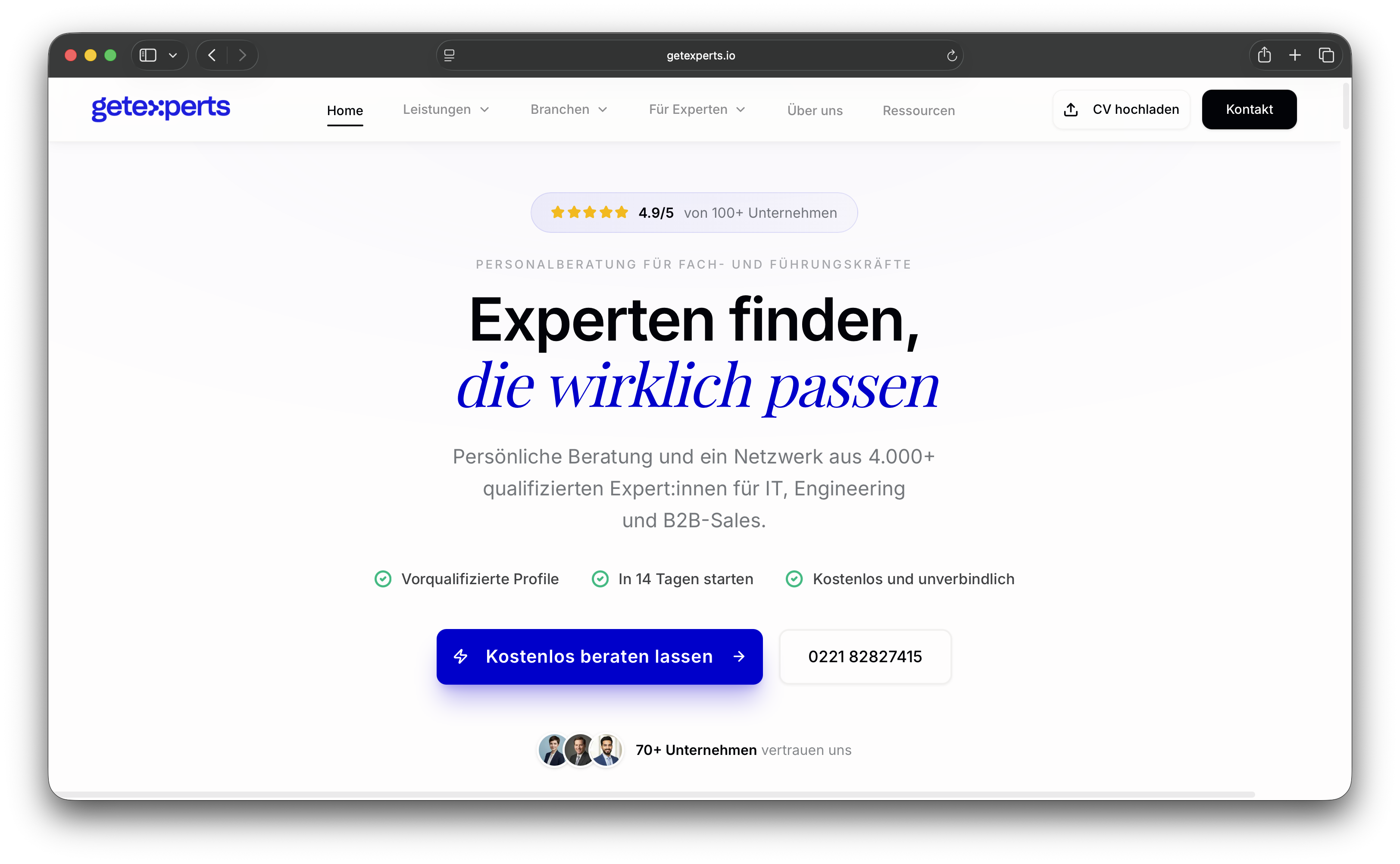 getexperts Website Screenshot